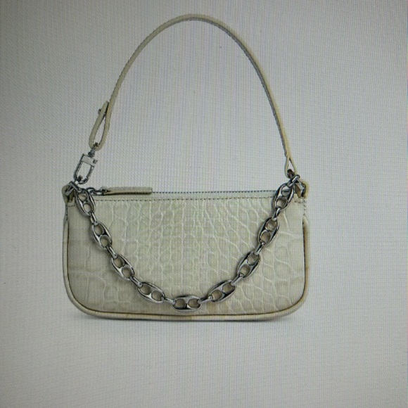 BY FAR Handbags - NWT Mini By Far Rachel Cream Croco Embossed Leather